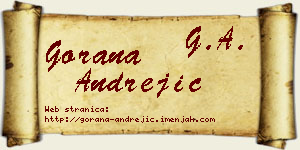 Gorana Andrejić vizit kartica